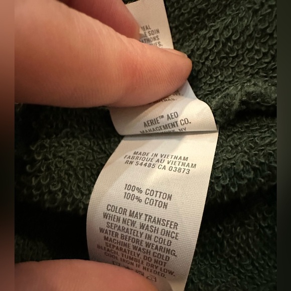 Aerie Medium Oversized Cotton pullover green sweatshirt hoodie - Picture 7 of 7